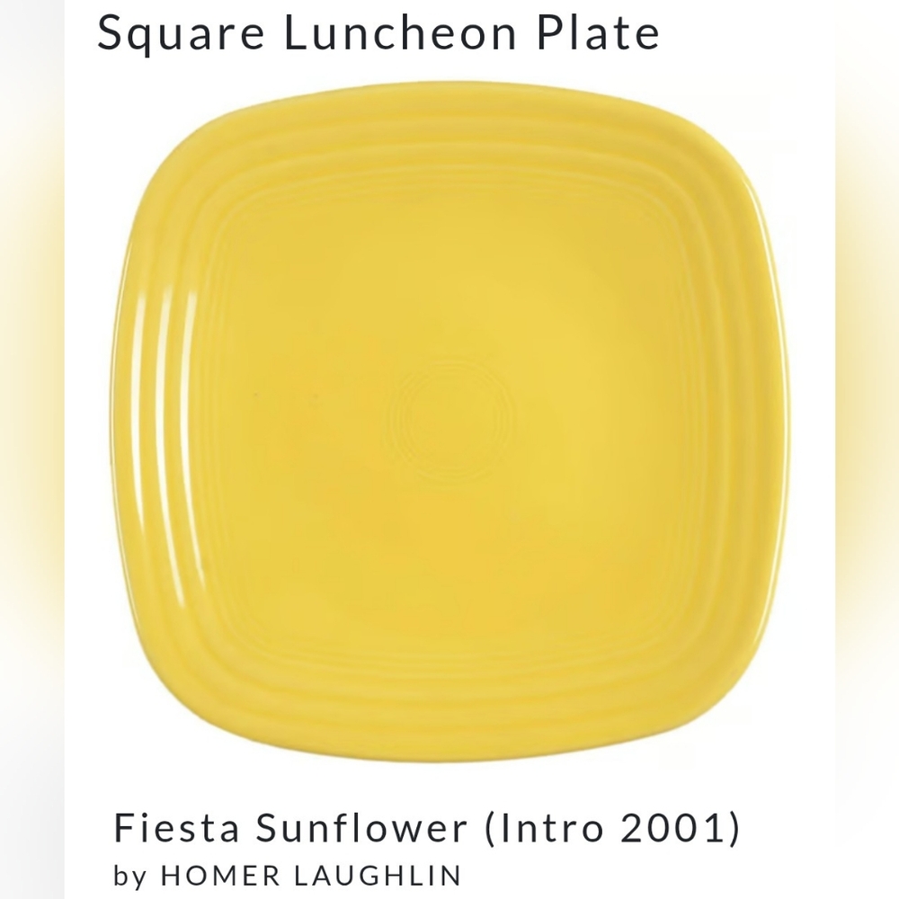 Fiestaware Sunflower Yellow Square Luncheon Plate 9-1/4"